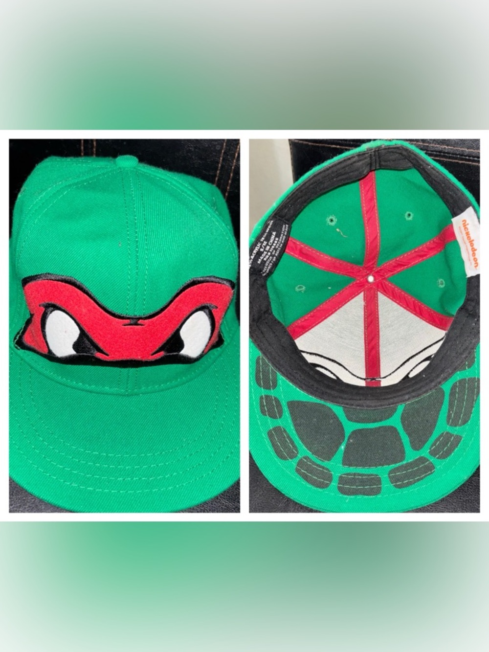 TMNT Teenage Mutant Ninja Turtles Green Hat Cap Sz S/M Fitted RAPHRAEL 2011 Wool